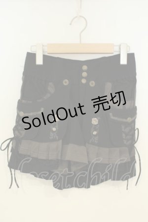 画像: Ozz oneste / ラップ付きショートパンツ  ブラック O-26-02-06-038-OO-PA-OW-OS