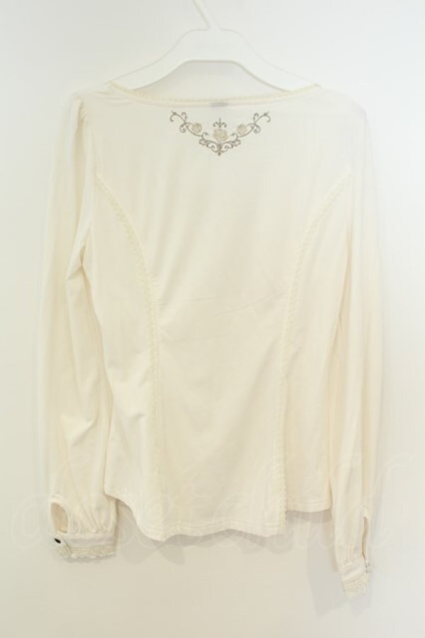 画像4: Ozz oneste / レースアップ裏起毛カットソー  ホワイト O-26-02-06-041-OO-TO-OW-OS (4)