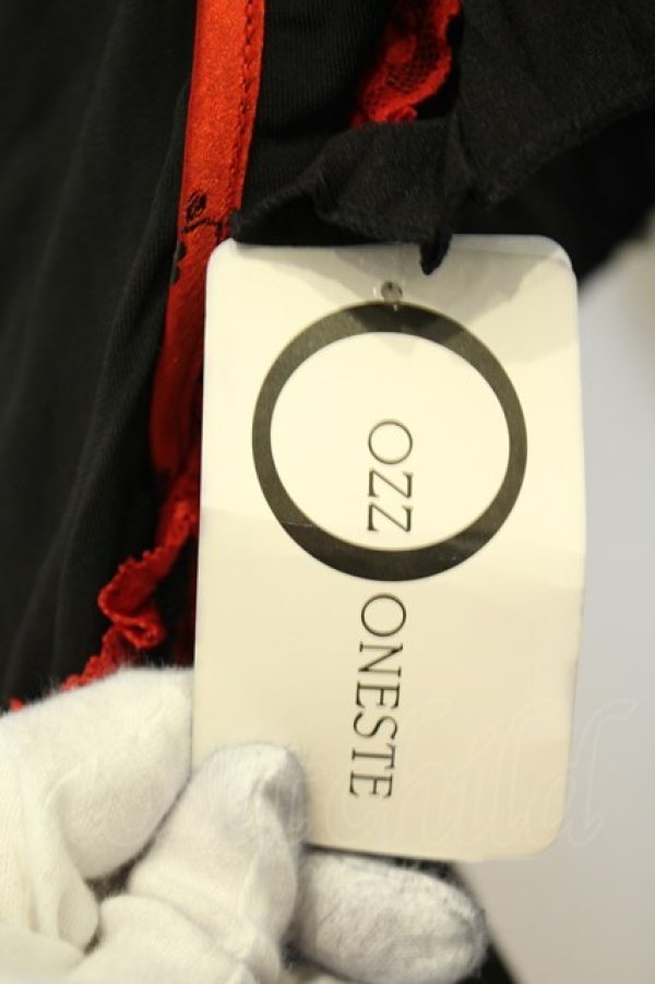 画像3: Ozz oneste / 華刺しゅうチャイナノースリーブワンピース  ブラック×レッド O-26-02-06-042-OO-OP-OW-OS (3)