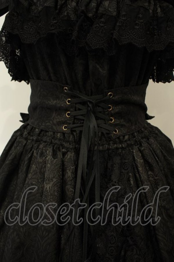 画像3: ATELIER PIERROT / Mystique Jacquard ジャンパースカート F ブラック O-26-02-06-043-EL-OP-YM-OS (3)