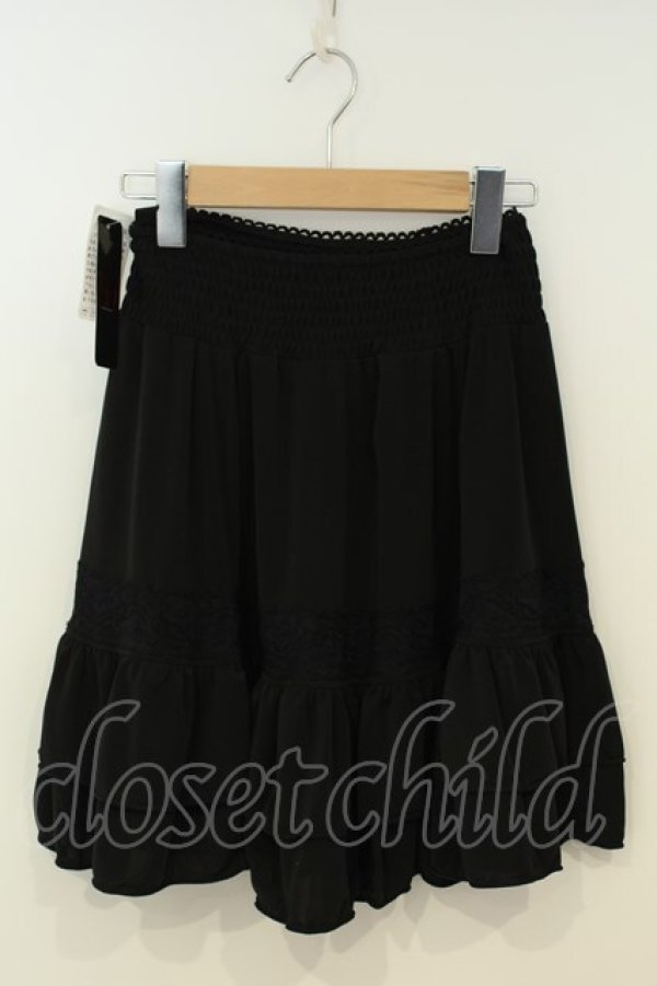 画像1: Ozz oneste / フリルミニスカート  ブラック O-26-02-06-006-OO-SK-OW-OS (1)