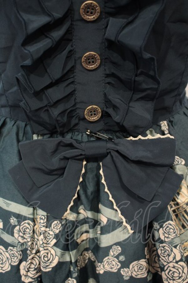 画像2: metamorphose / Rose cageバッスルジャンパースカート  グリーン O-26-02-06-051-ME-OP-OW-OS (2)