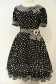 画像1: metamorphose / リボンカラーワンピース（ドット）  クロ O-26-02-06-052-ME-OP-OW-OS (1)