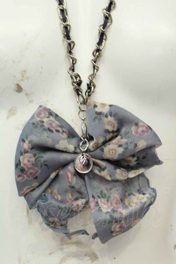画像1: axes femme / シフォンリボンモチーフネックレス  シルバー O-26-02-06-1051-AX-AC-OW-OS (1)