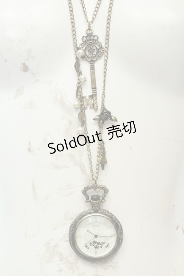 画像1: axes femme / アリス懐中時計ネックレス  ゴールド O-26-02-06-1052-AX-AC-OW-OS (1)