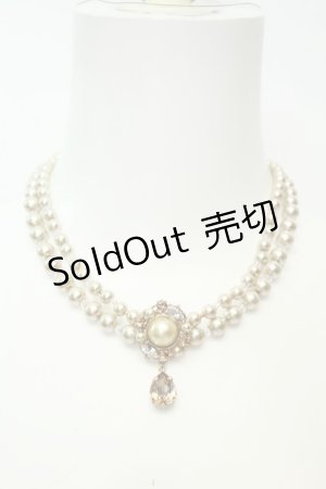 画像: axes femme / ドロップストーン使いパールチョーカー  ゴールド O-26-02-06-1006-AX-AC-OW-OS