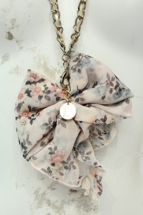 画像2: axes femme / シフォンリボンモチーフネックレス  ピンク O-26-02-06-1054-AX-AC-OW-OS (2)
