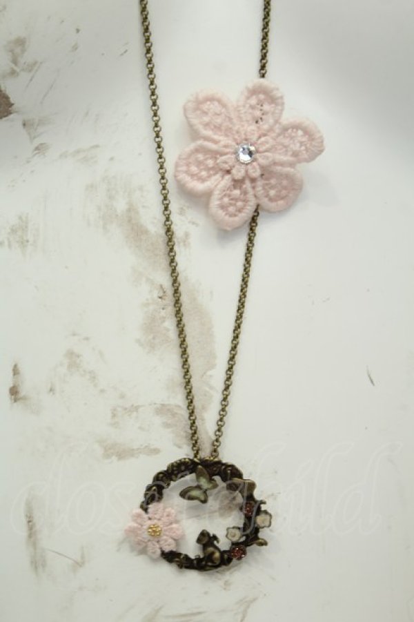 画像1: axes femme / お花＆リースモチーフネックレス  ゴールド O-26-02-06-1055-AX-AC-OW-OS (1)