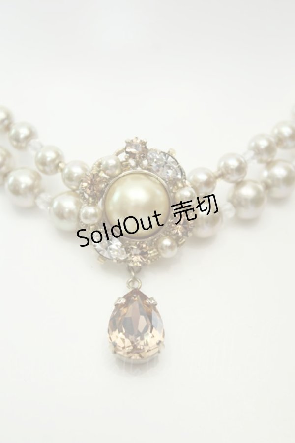 画像2: axes femme / ドロップストーン使いパールチョーカー  ゴールド O-26-02-06-1006-AX-AC-OW-OS (2)