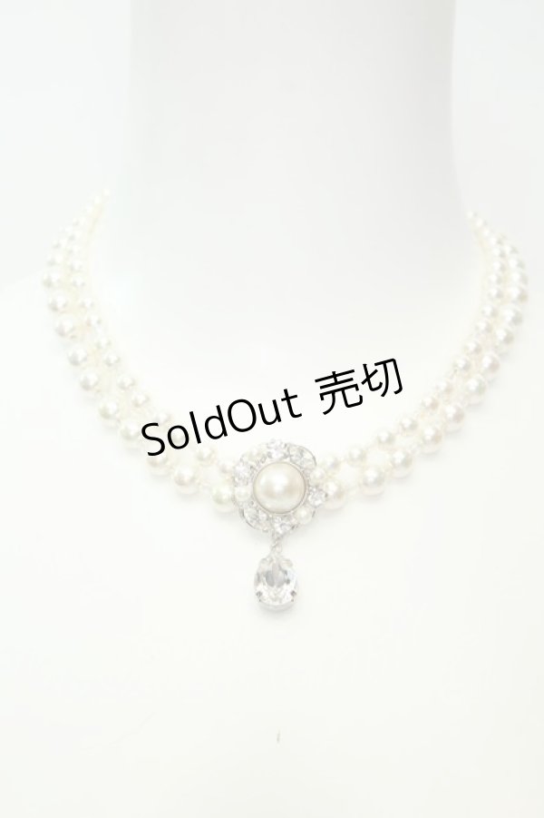 画像1: axes femme / モチーフ使いパールチョーカー  シルバー O-26-02-06-1063-AX-AC-OW-OS (1)