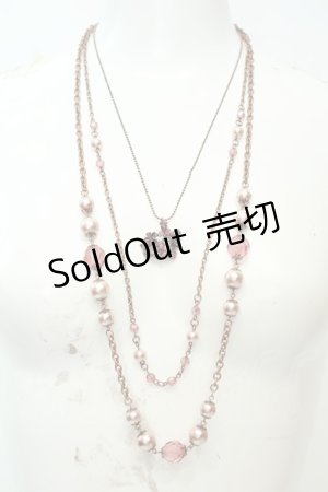 画像: axes femme / ビーズ＆パール多連ネックレス  ピンクゴールド O-26-02-06-1064-AX-AC-OW-OS