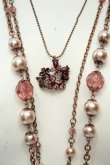 画像2: axes femme / ビーズ＆パール多連ネックレス  ピンクゴールド O-26-02-06-1064-AX-AC-OW-OS (2)