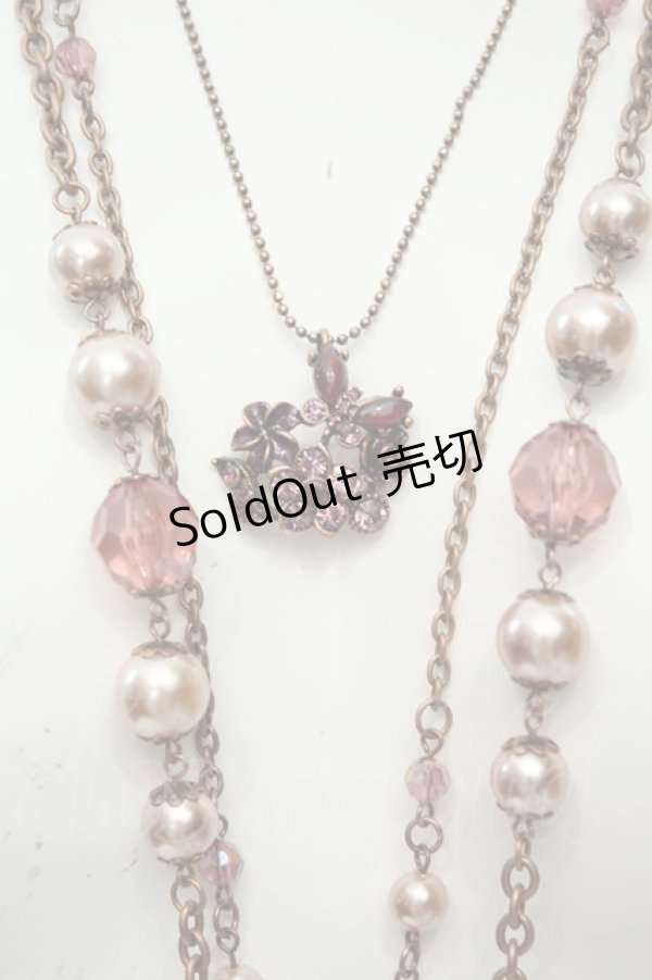 画像2: axes femme / ビーズ＆パール多連ネックレス  ピンクゴールド O-26-02-06-1064-AX-AC-OW-OS (2)