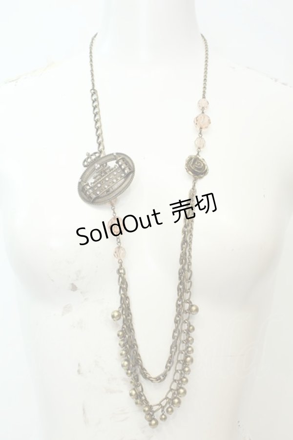 画像1: axes femme / お城モチーフブローチ付きネックレス  ゴールド O-26-02-06-1071-AX-AC-OW-OS (1)