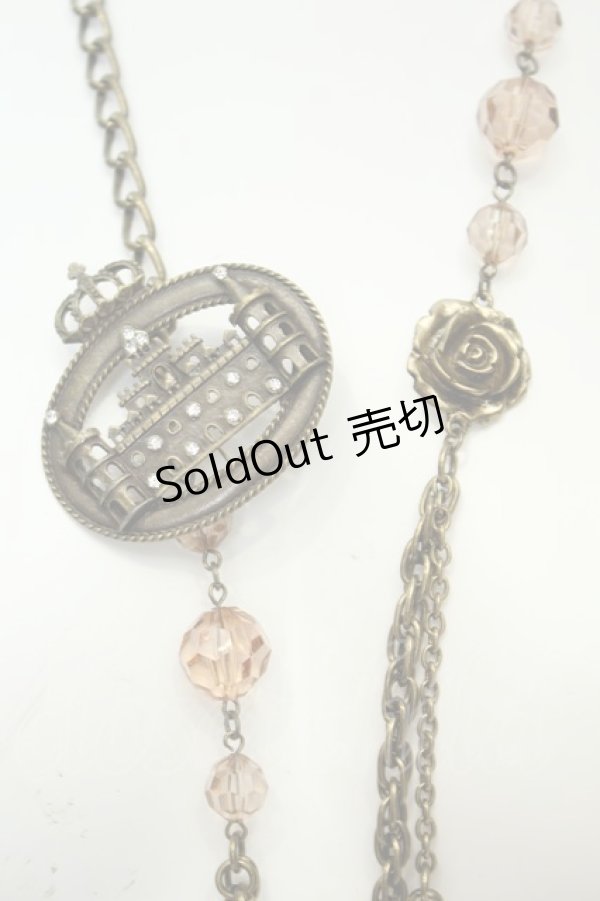 画像2: axes femme / お城モチーフブローチ付きネックレス  ゴールド O-26-02-06-1071-AX-AC-OW-OS (2)