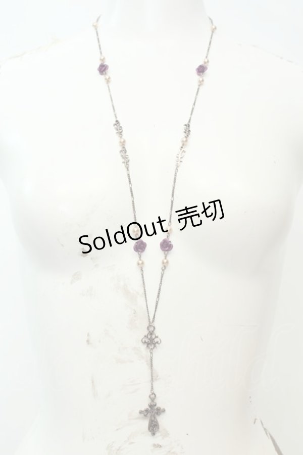 画像1: axes femme / プチローズ使いロザリオネックレス  アンティークゴールド O-26-02-06-1072-AX-AC-OW-OS (1)
