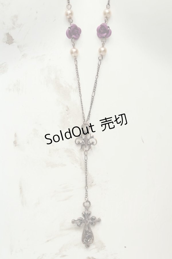 画像2: axes femme / プチローズ使いロザリオネックレス  アンティークゴールド O-26-02-06-1072-AX-AC-OW-OS (2)