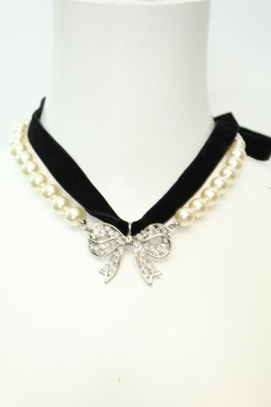 画像: axes femme / ベロアリボンパールネックレス  シルバー O-26-02-06-1077-AX-AC-OW-OS