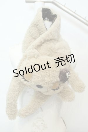 画像: axes femme / くまファーマフラー  ベージュ O-26-02-06-1083-AX-ZA-OW-OS