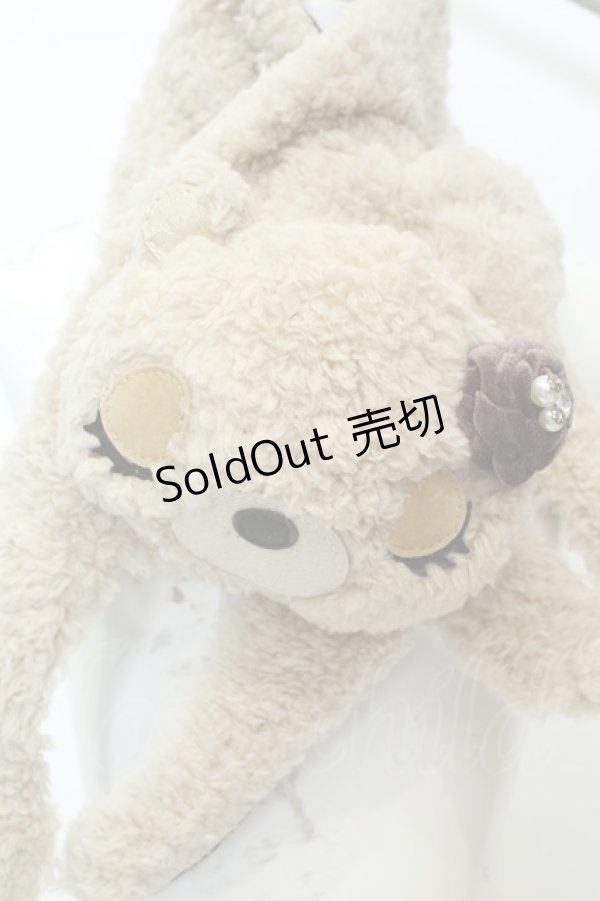 画像2: axes femme / くまファーマフラー  ベージュ O-26-02-06-1083-AX-ZA-OW-OS (2)