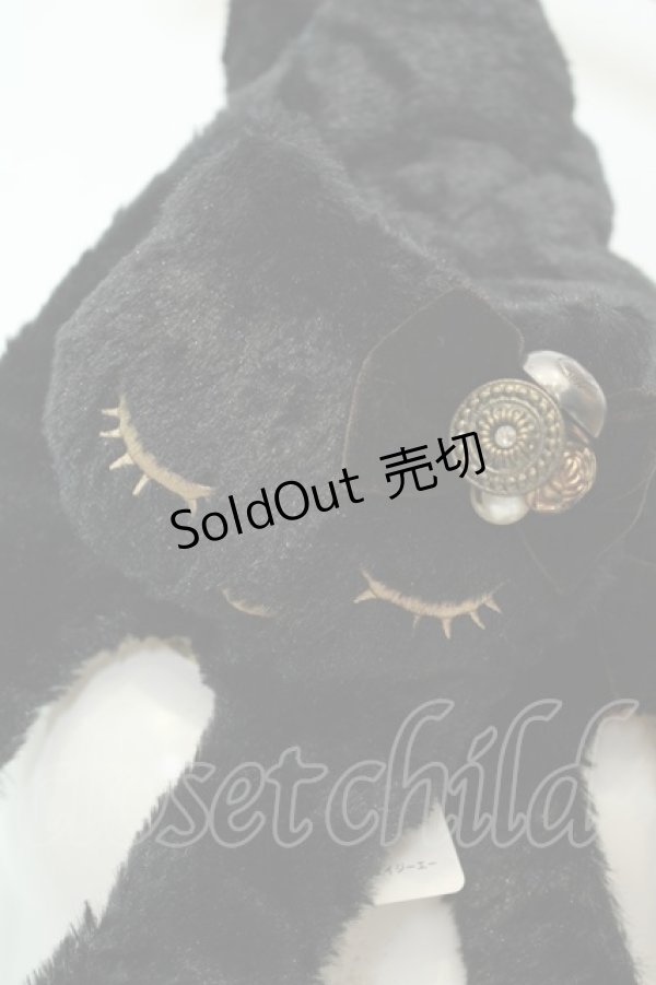 画像2: axes femme / ねこファーマフラー  クロ O-26-02-06-1088-AX-ZA-OW-OS (2)