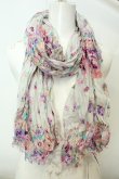 画像1: axes femme / 水彩花柄ストール  ピンクベージュ O-26-02-06-1089-AX-ZA-OW-OS (1)
