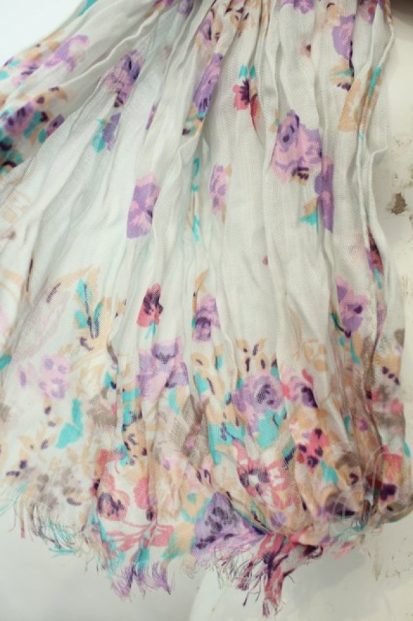 画像2: axes femme / 水彩花柄ストール  ピンクベージュ O-26-02-06-1089-AX-ZA-OW-OS (2)