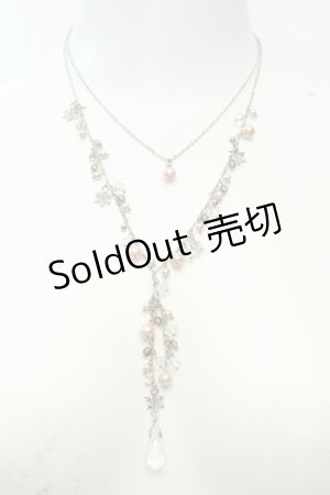 画像: axes femme / パール＆スノークリスタルネックレス  シルバー O-26-02-06-1010-AX-AC-OW-OS