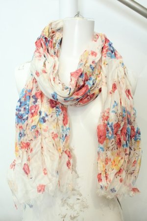 画像: axes femme / 水彩花柄ストール  アカ O-26-02-06-1091-AX-ZA-OW-OS