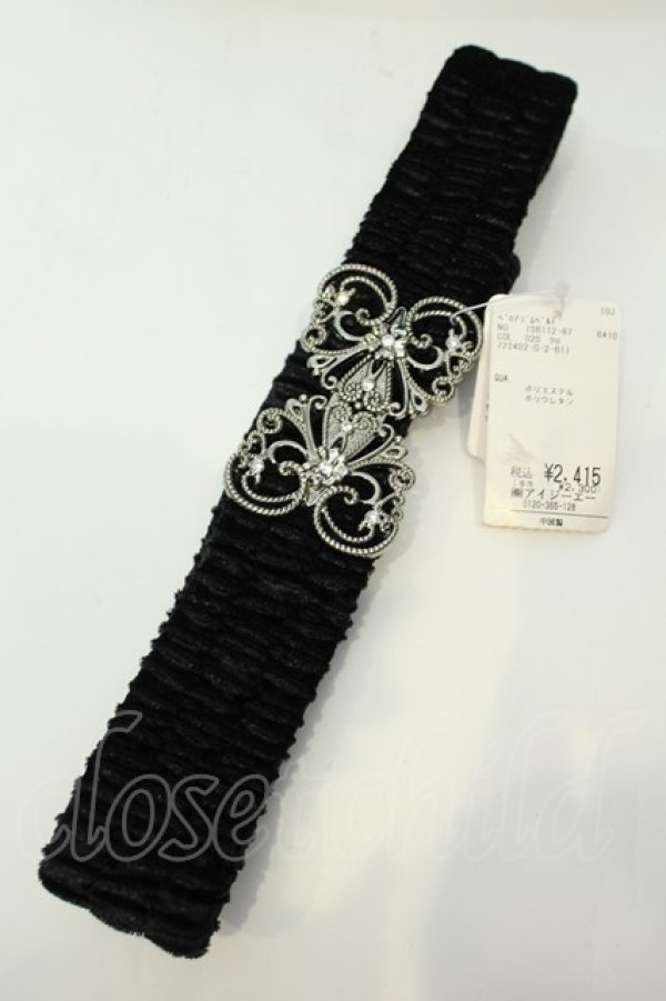 画像2: axes femme / ベロアゴムベルト  クロ O-26-02-06-1094-AX-ZA-OW-OS (2)