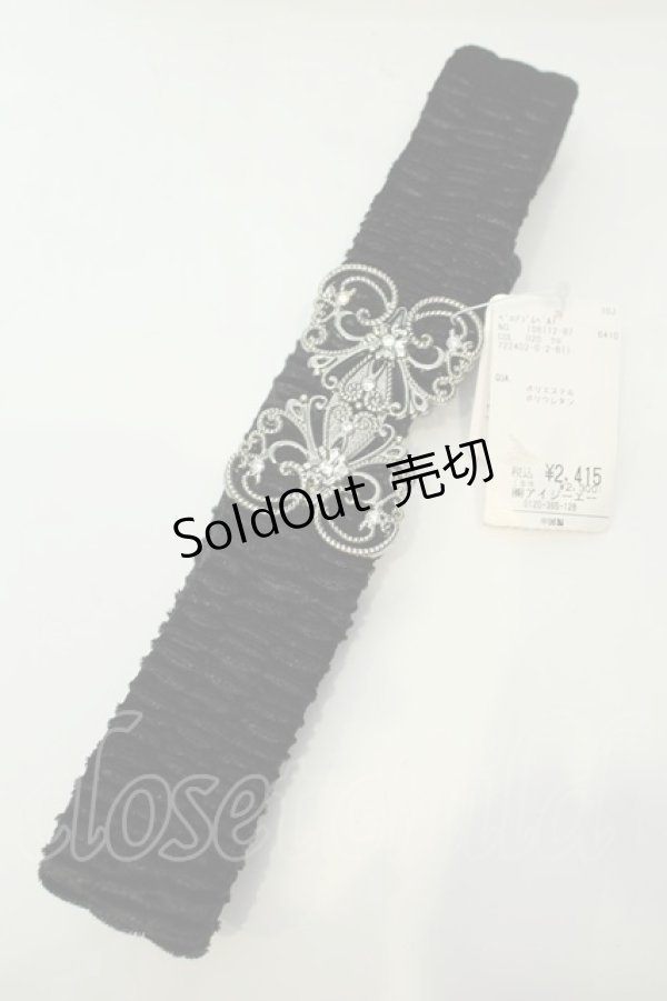 画像2: axes femme / ベロアゴムベルト  クロ O-26-02-06-1094-AX-ZA-OW-ZT575 (2)