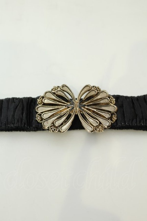 画像1: axes femme / モチーフ使いゴムベルト  クロ O-26-02-06-1095-AX-ZA-OW-OS (1)