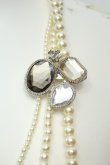 画像2: axes femme / ストーンモチーフ付きパールネックレス  シロ O-26-02-06-1001-AX-AC-OW-OS (2)