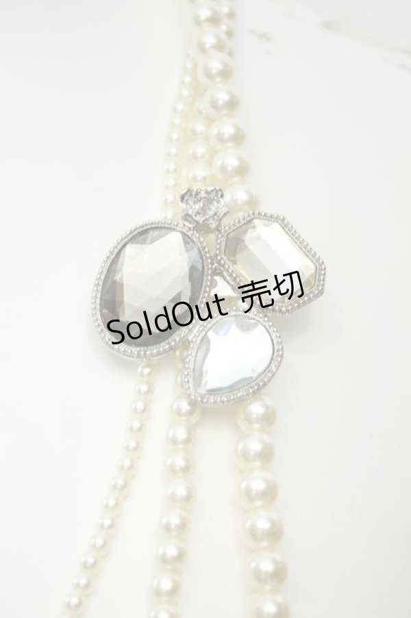 画像2: axes femme / ストーンモチーフ付きパールネックレス  シロ O-26-02-06-1001-AX-AC-OW-OS (2)