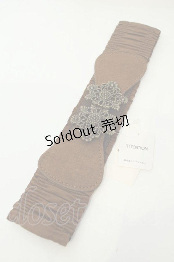 画像2: axes femme / スエード調ゴムベルト  ブラウン O-26-02-06-1096-AX-ZA-OW-OS (2)