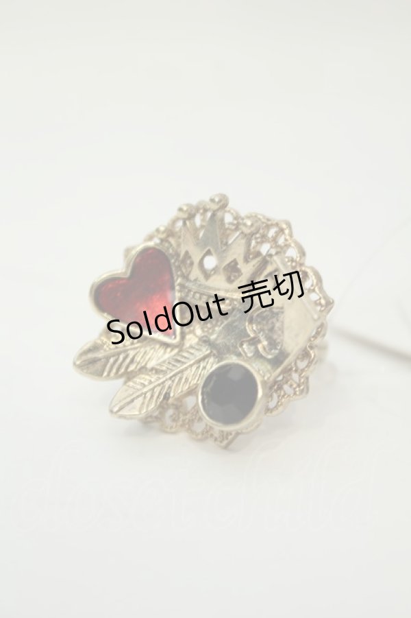 画像1: axes femme / トランプモチーフリング  ゴールド O-26-02-06-1104-AX-AC-OW-OS (1)