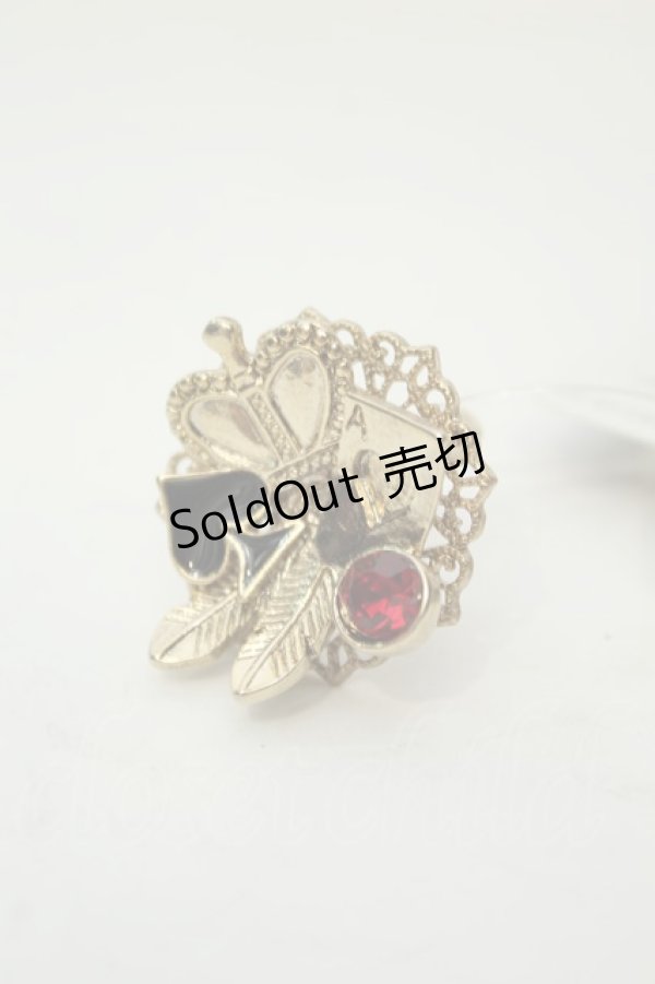 画像1: axes femme / トランプモチーフリング  ゴールド O-26-02-06-1105-AX-AC-OW-OS (1)