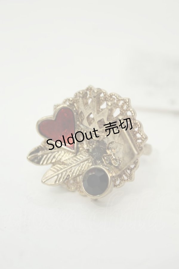 画像1: axes femme / トランプモチーフリング  ゴールド O-26-02-06-1106-AX-AC-OW-OS (1)