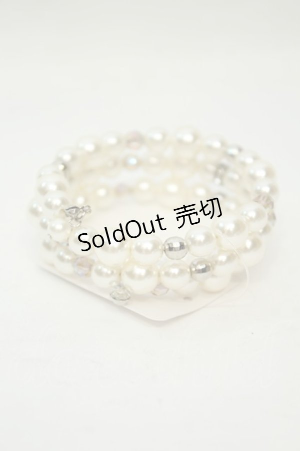画像1: axes femme / 多連パールブレスレット  シロ O-26-02-06-1124-AX-AC-OW-OS (1)