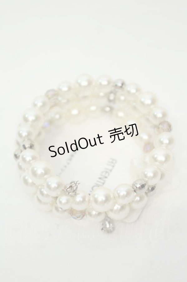 画像2: axes femme / 多連パールブレスレット  シロ O-26-02-06-1124-AX-AC-OW-OS (2)