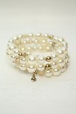 画像1: axes femme / 多連パールブレスレット  シロ O-26-02-06-1125-AX-AC-OW-OS (1)