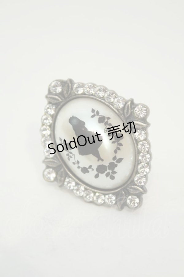 画像1: axes femme / DISNEYアリスコラボカボションリング  シルバー O-26-02-06-1130-AX-AC-OW-OS (1)