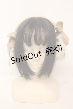 画像: LOLITAその他 / ラビットファー耳当て  ベージュリボン O-26-02-06-1138-LO-ZA-OW-ZT0209M