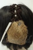画像2: axes femme / チュールフリル使いラビットファー耳当て  ブラウン O-26-02-06-1140-AX-ZA-OW-OS (2)
