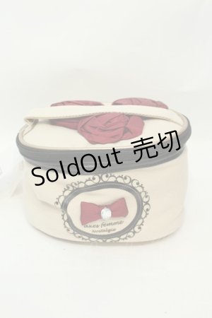 画像: axes femme NOSTALGIE / バラ付きバニティポーチ  キナリ O-26-02-06-1141-AX-ZA-OW-OS