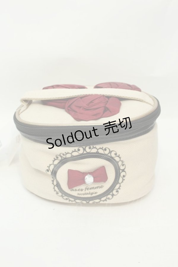 画像1: axes femme NOSTALGIE / バラ付きバニティポーチ  キナリ O-26-02-06-1141-AX-ZA-OW-OS (1)