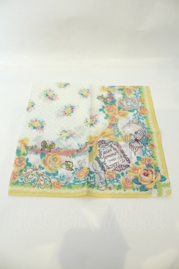 画像1: axes femme / ハンカチ  イエロー系 O-26-02-06-1142-AX-BL-OW-OS (1)