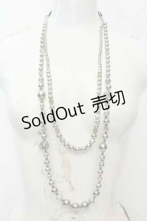 画像: axes femme / パールリボンネックレス  クロ O-26-02-06-1016-AX-AC-OW-OS