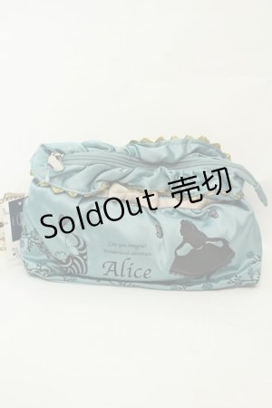 画像: axes femme / DISNEYアリスコラボポーチ  グリーン O-26-02-06-1153-AX-ZA-OW-OS
