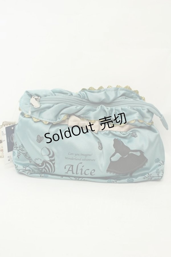 画像1: axes femme / DISNEYアリスコラボポーチ  グリーン O-26-02-06-1153-AX-ZA-OW-OS (1)